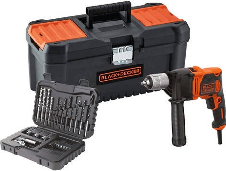 Taladro con Percusión 850W con Accesorios y Caja de Herramientas 16' BLACK DECKER