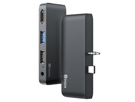 Adaptador BIAZE Kz18 4 en 1 Tipo-C a Usb3.0 Usb2.0 Hdmi Aux 3.5Mm Hub para Surface Go