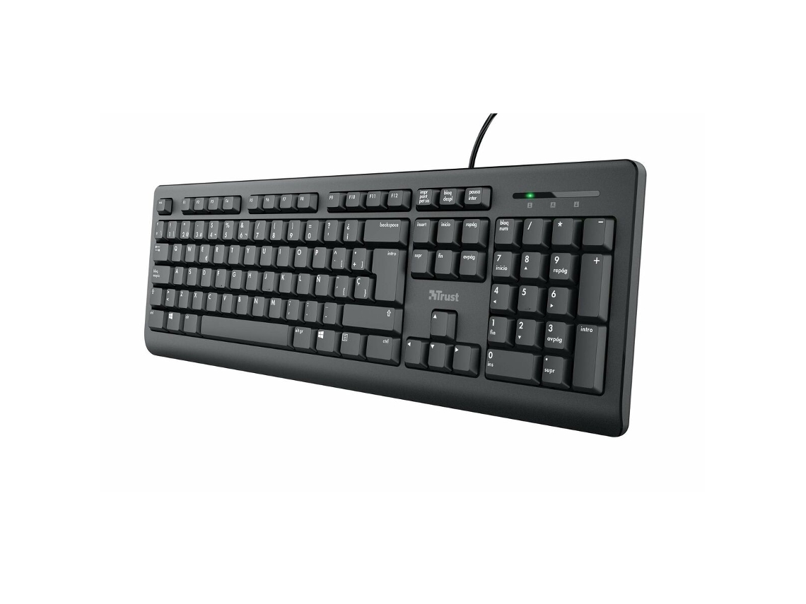 Teclado TRUST Taro (Membrana - Español - Negro)