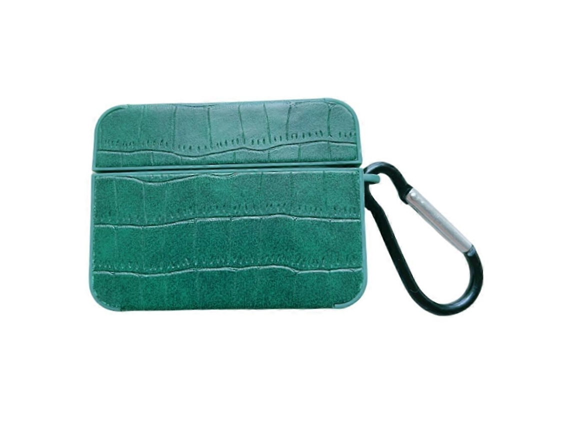 Estuche cuadrado de cuero para auriculares con estampado de cocodrilo GIECY