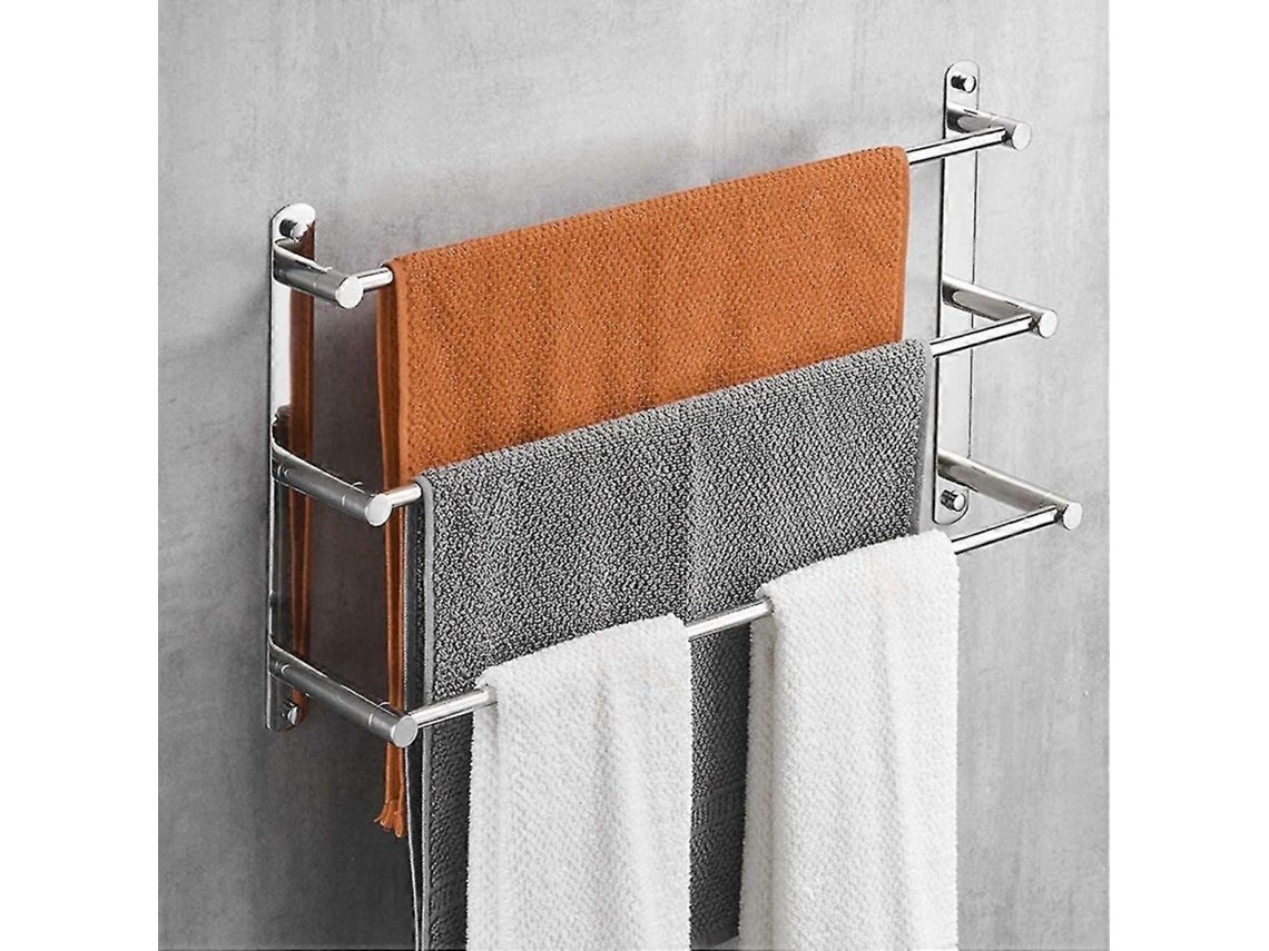 Toallero de 40 cm para baño, toallero de pared, 3 barras