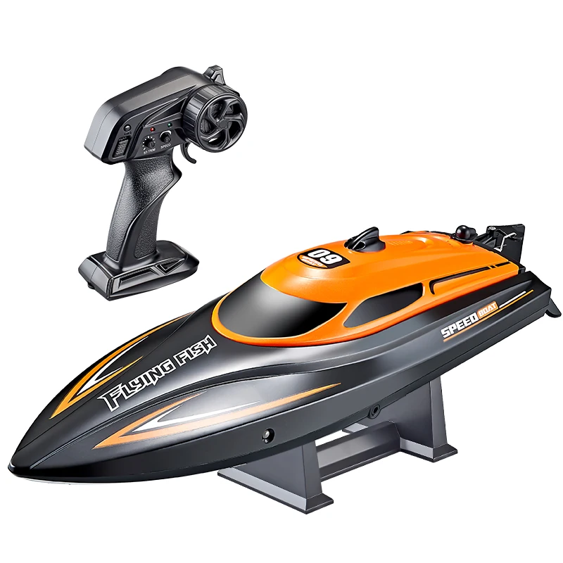(naranja) Lancha A Batería Con Control Remoto 2,4 Ghz 25 Km/h, Alarma De Batería Baja
