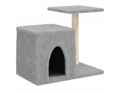 Rascador para gatos con postes de sisal gris claro VIDAXL (50,5 cm)