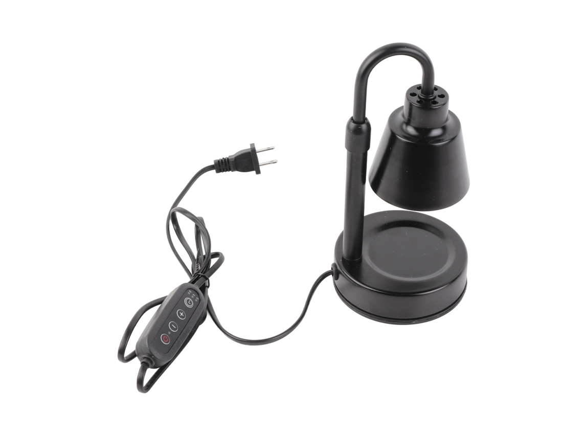 Rebe-lámpara Calentacera De Velas Regulable Con Temporizador Y Altura Ajustable, Decorativa Retro Para Fundir Cera Con 2 Bombillas, Plug Ee.uu., Negro