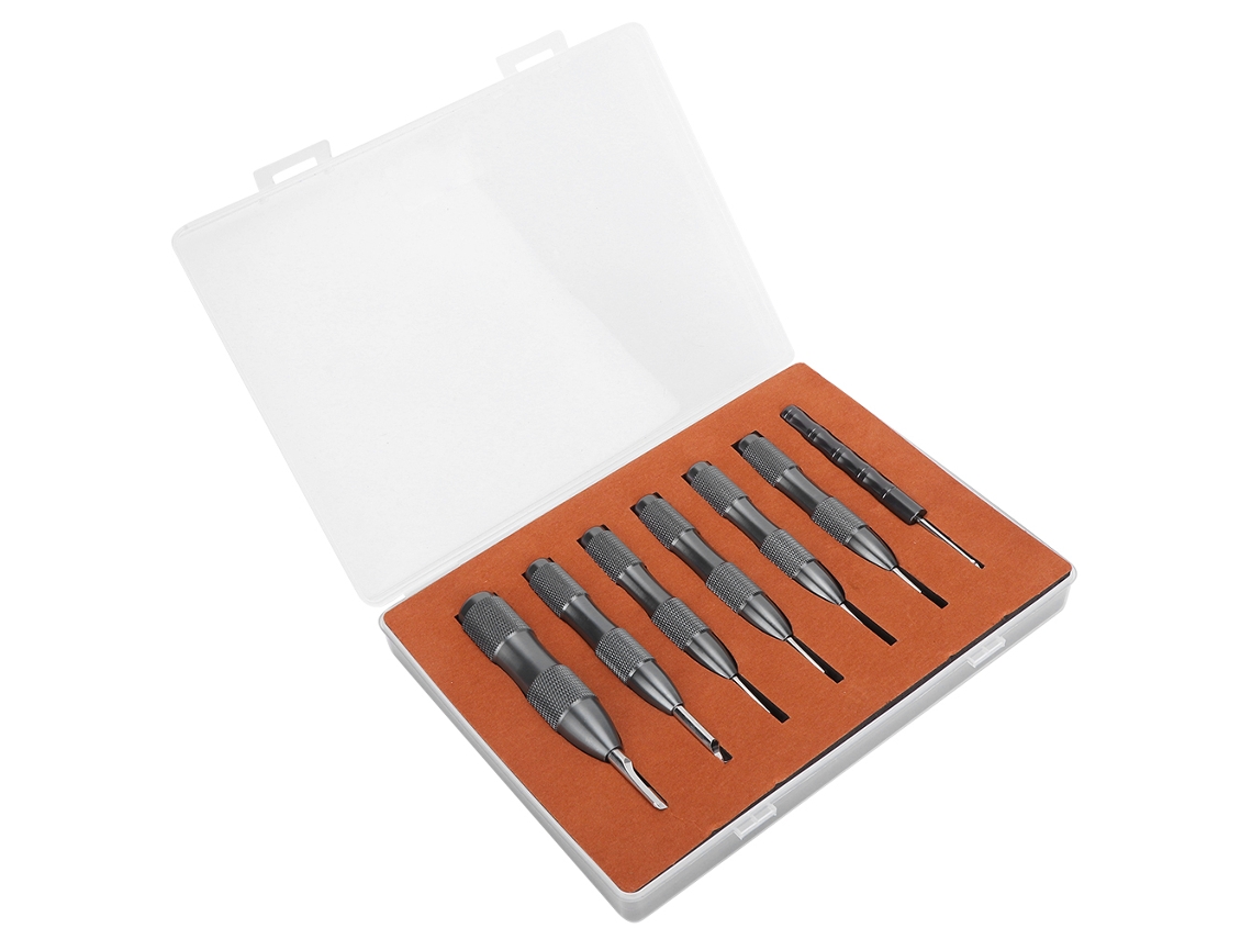 Kit de herramientas para reparación de relojes con abridor de cajas, 7 piezas