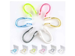 Paquete de 6 pinzas nasales de silicona para natación con caja de almacenamiento para niños y adultos (negro, blanco, rosa, azul, dorado y verde)