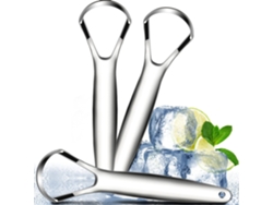 Limpiador lingual de metal, esencial para el cuidado dental, acero inoxidable de grado alimenticio, diseño ergonómico, combate el mal aliento, higiene