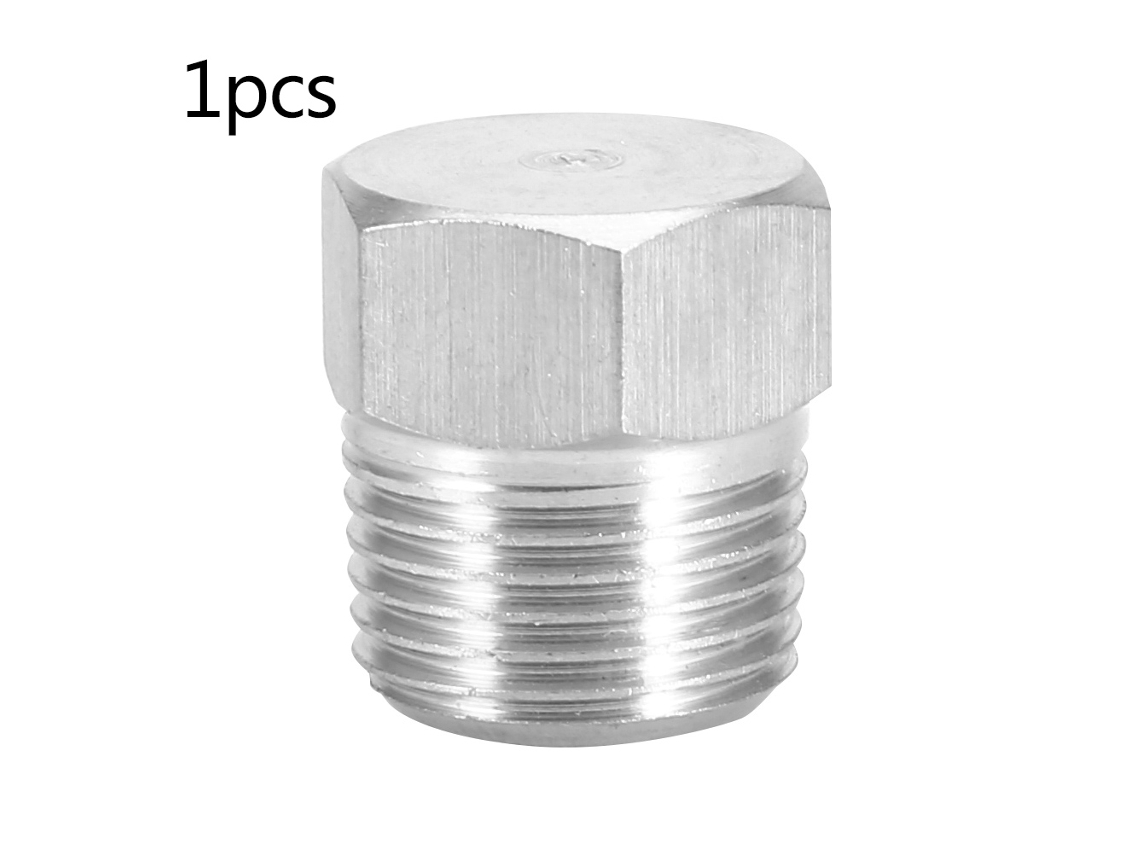 Tapón De Rosca Externa De Acero Inoxidable, Racor Hexagonal Avellanado Para Tubo Pt1/2, 1 Pieza.