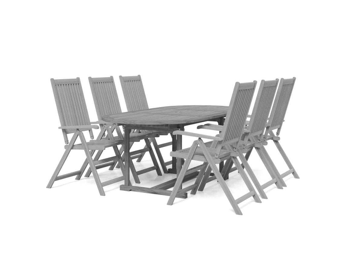 Maison Exclusive - Juego De Comedor Para Jardín 7 Piezas Madera Maciza Acacia