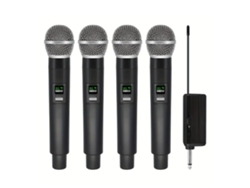 Micrófono de karaoke inalámbrico de cuatro canales Mdug con receptor recargable