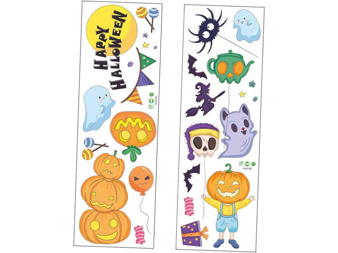 Pegatinas de PVC para ventana de Halloween, 30 x 90 cm, con estampado de calabaza y araña. Fáciles de quitar, ideales para Slowmoose.