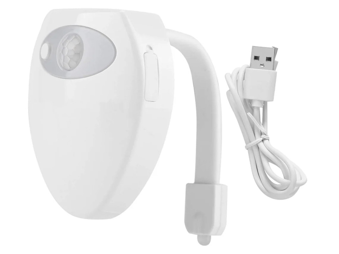 Mini lámpara de baño Bestvite Hla105 que brilla en la oscuridad con sensor, luz nocturna recargable por USB, accesorios de baño blancos