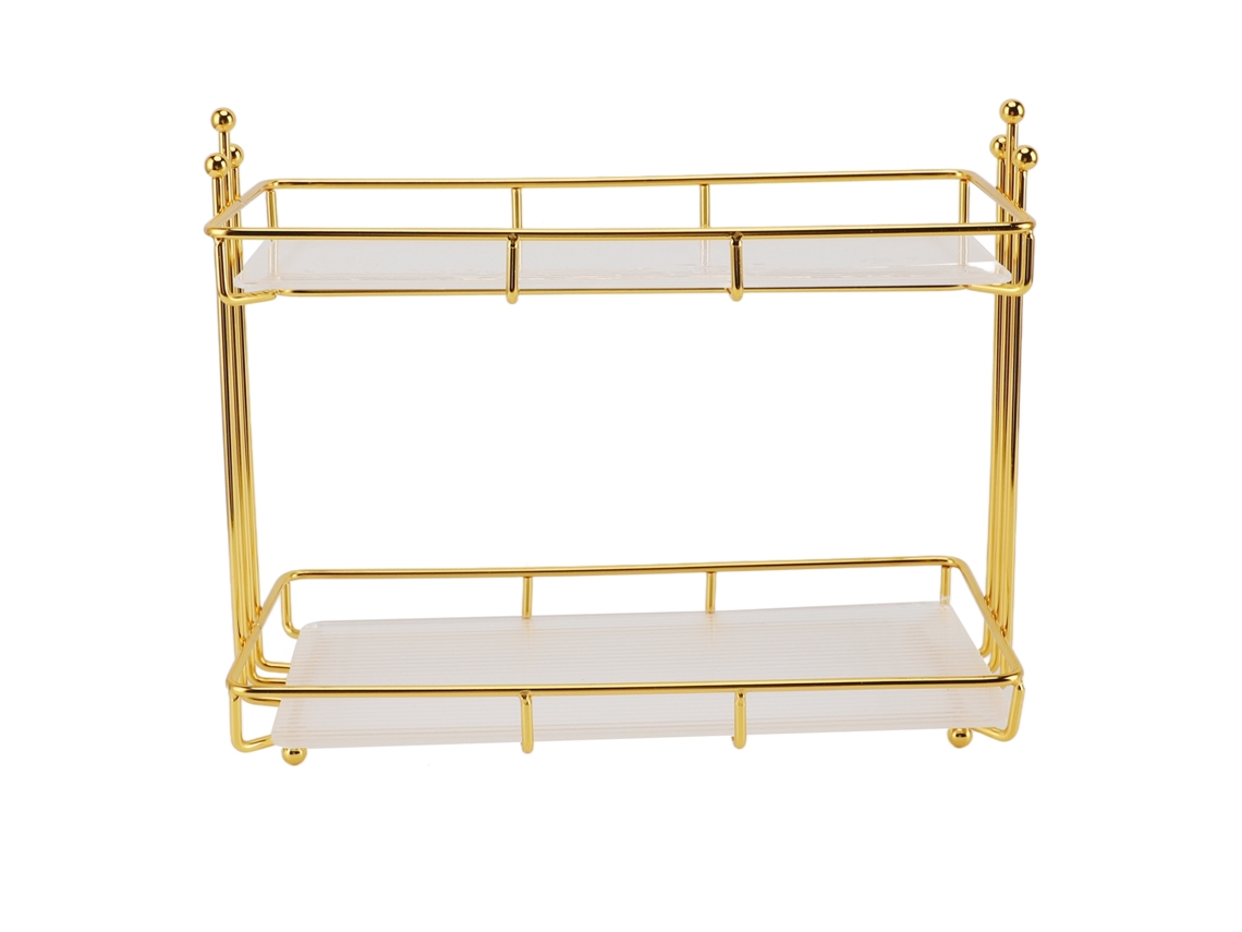 Organizador de maquillaje de 2 niveles para tocador de baño