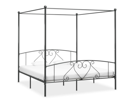 MAISON EXCLUSIVE Estructura de cama con dosel de metal 200x200 cm gris