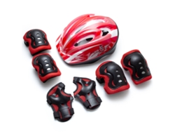 (rojo) Juego De 7 Piezas De Casco De Seguridad, Rodilleras Y Coderas Para Patinaje Sobre Ruedas Para Niños, Adecuado Para Andar En Patinete.