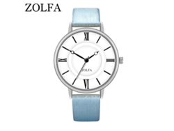 Reloj De Pulsera De Moda Para Mujer Con Correa De Cuero Y Movimiento De Cuarzo Azul.
