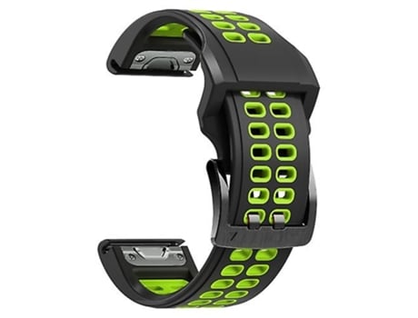Correa De Reloj Inteligente Para Garmin Fenix 7X26Mm, Dos Colores, Dos Agujeros, Correa De Silicona De Liberación Rápida, Negro Y Verde VENISYMLIS