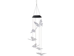 Lámpara Decorativa Led Solar Con Forma De Mariposa Y Campanilla De Viento Para Jardines Interiores Y Exteriores Ip65