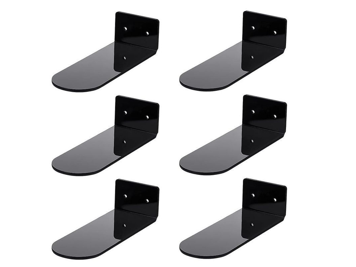 6 Estantes Flotantes De Acrílico Negro Para Zapatos, Montados En La Pared, Para Exhibir Zapatillas Y Zapatos.