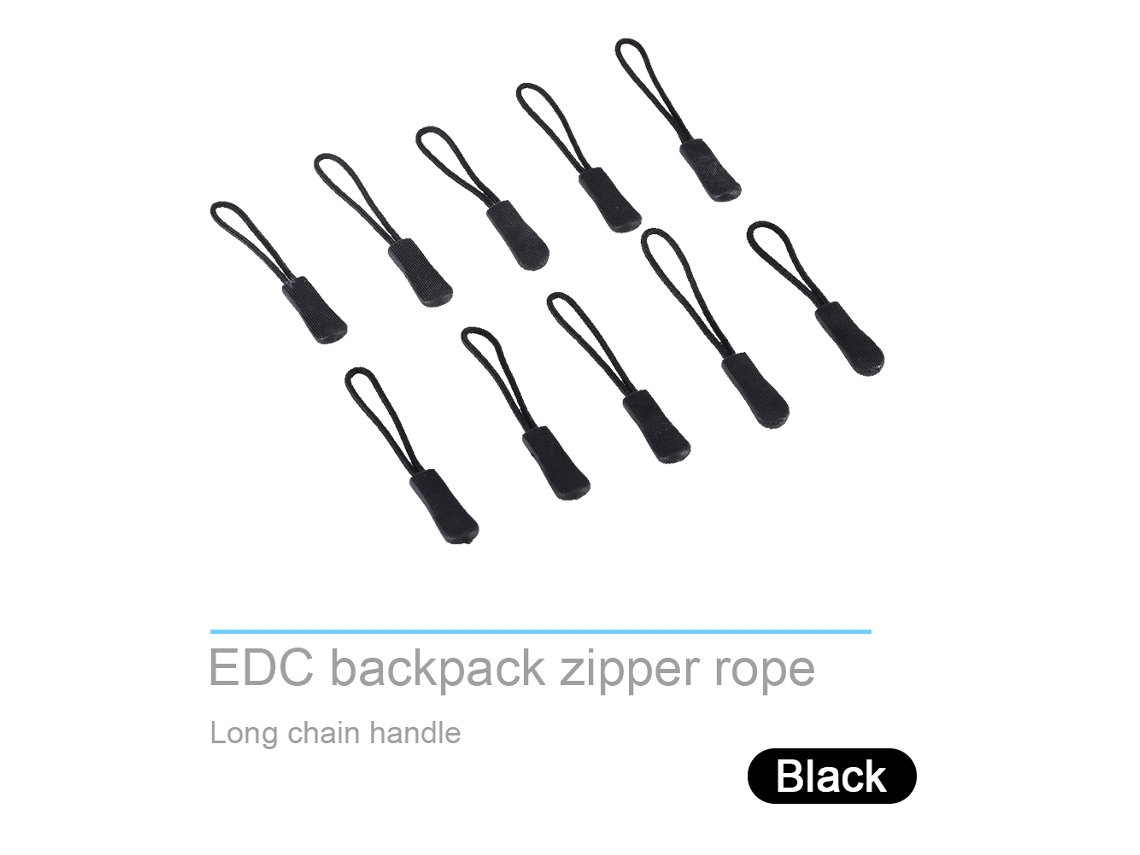 10 Tiradores De Cremallera Edc Con Cierre Y Candado Para Mochilas, Ropa Y Bolsos - Negro