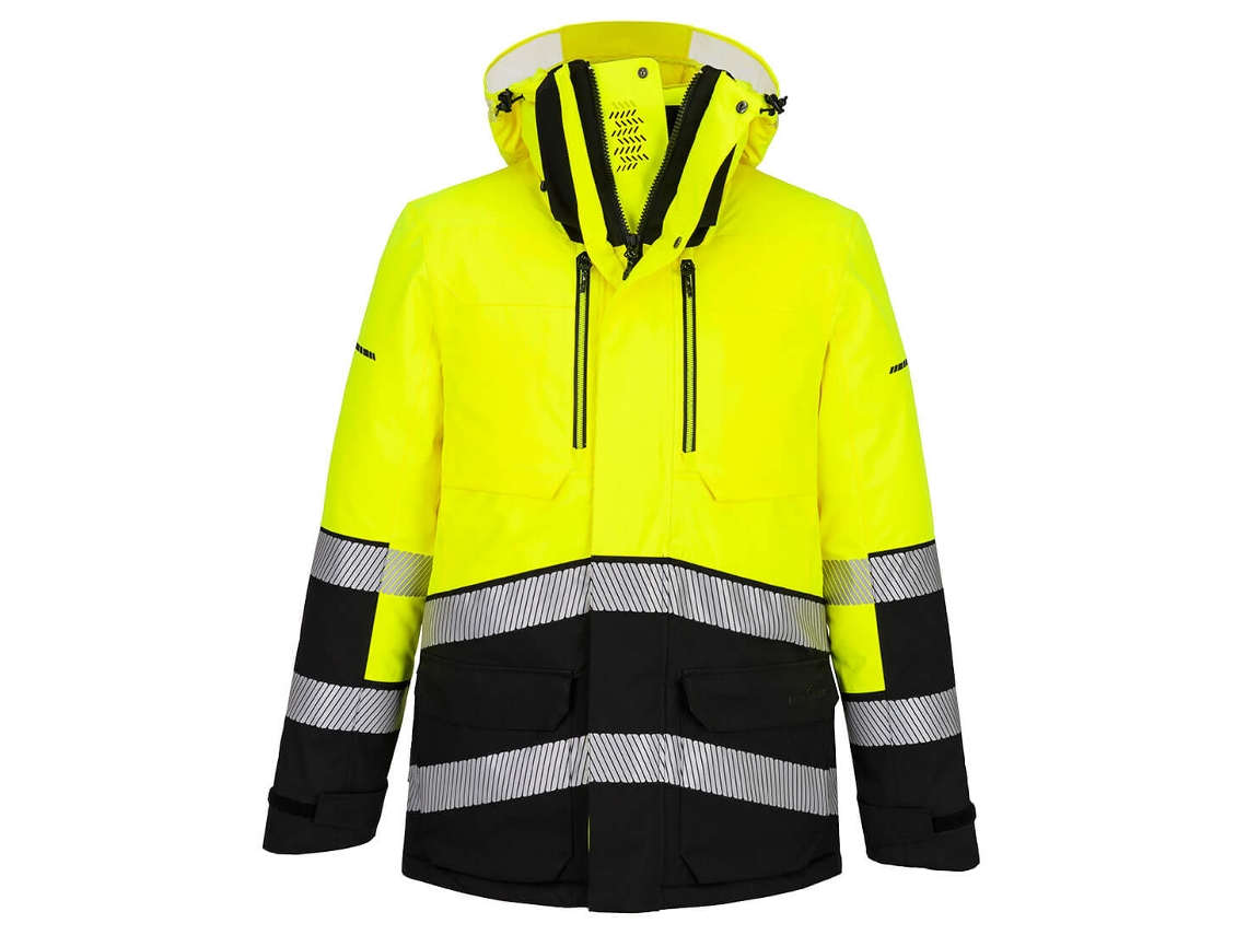 Parka De Trabajo Alta Visibilidad Expedition Ev4 | Impermeable Amarillo/negro / Xl