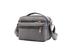 Bolsa Cruzada Para Mujer, Bolso Messenger Con Múltiples Bolsillos, Bolso De Hombro, Gris