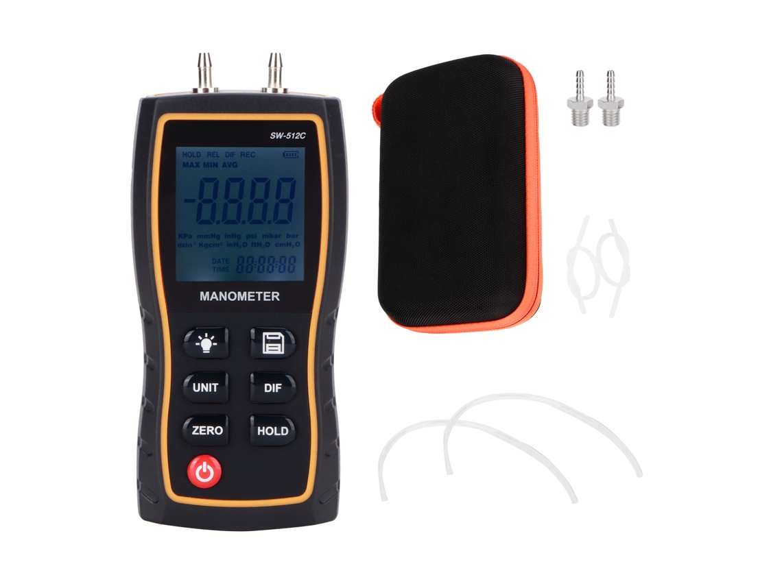 Manómetro digital de presión diferencial Sndway, manómetro portátil de aire y gas ±103,42 kPa