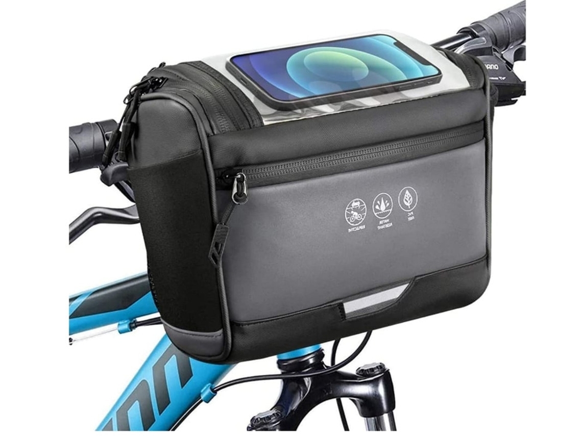 Bolsa para manillar delantero de bicicleta, soporte reflectante resistente al agua, cesta para montaje en teléfono, pantalla táctil YEMAESRE
