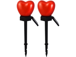 Luces Solares En Forma De Corazón, Juego De 2, Para Decoración De Patios Exteriores.