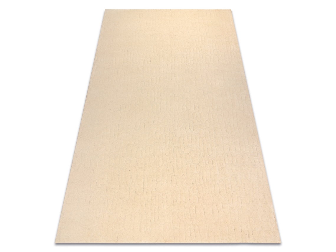 Alfombra De Lana Textura 488.15.la100 Osta - Pauta Estructural Crema