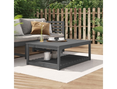 MAISON EXCLUSIVE Mesa de jardín madera maciza pino gris 121x82,5x45 cm
