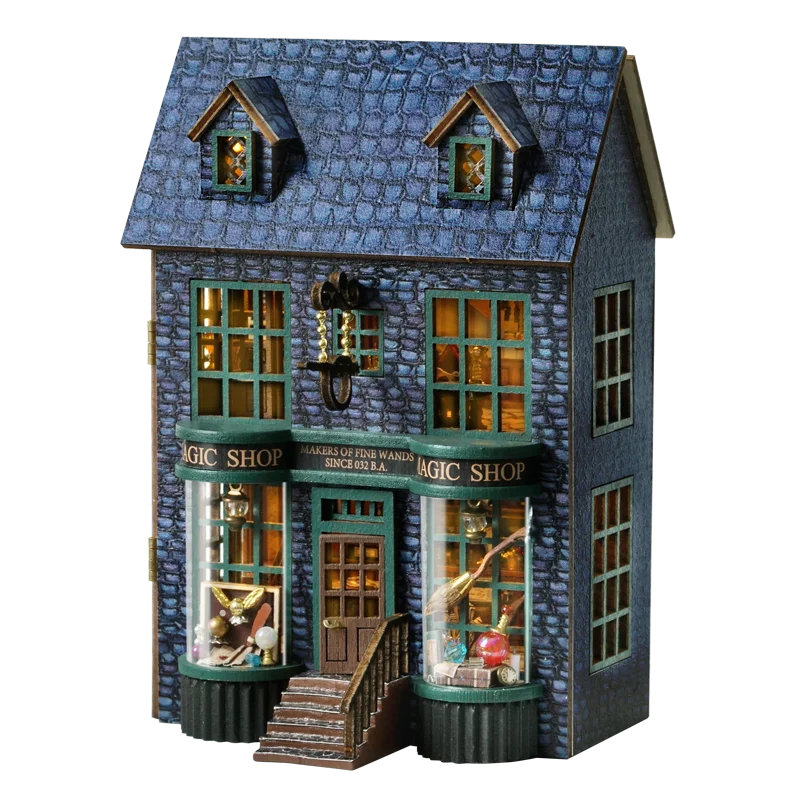 (d001f) Mini Casa De Muñecas De Madera Diy De Gran Venta, Con Muebles Y Luces, Juguete En Miniatura