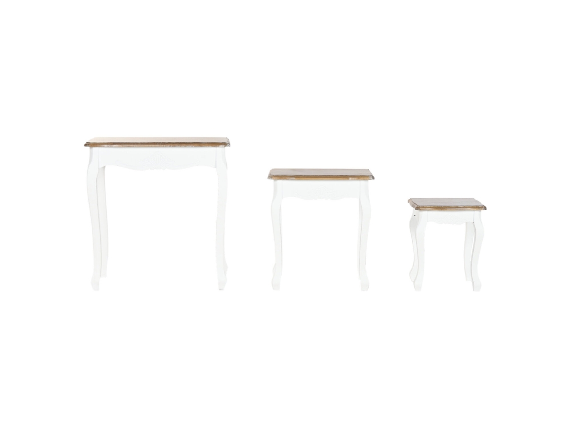 Set 3 Mesita Auxiliar Abeto Natural 60x40x61cm