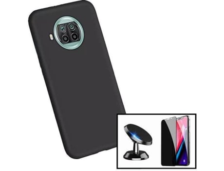 Kit Funda, Protector de Cristal Templado y Soporte Xiaomi Mi 10T Lite 5G Anti-Spy Negro