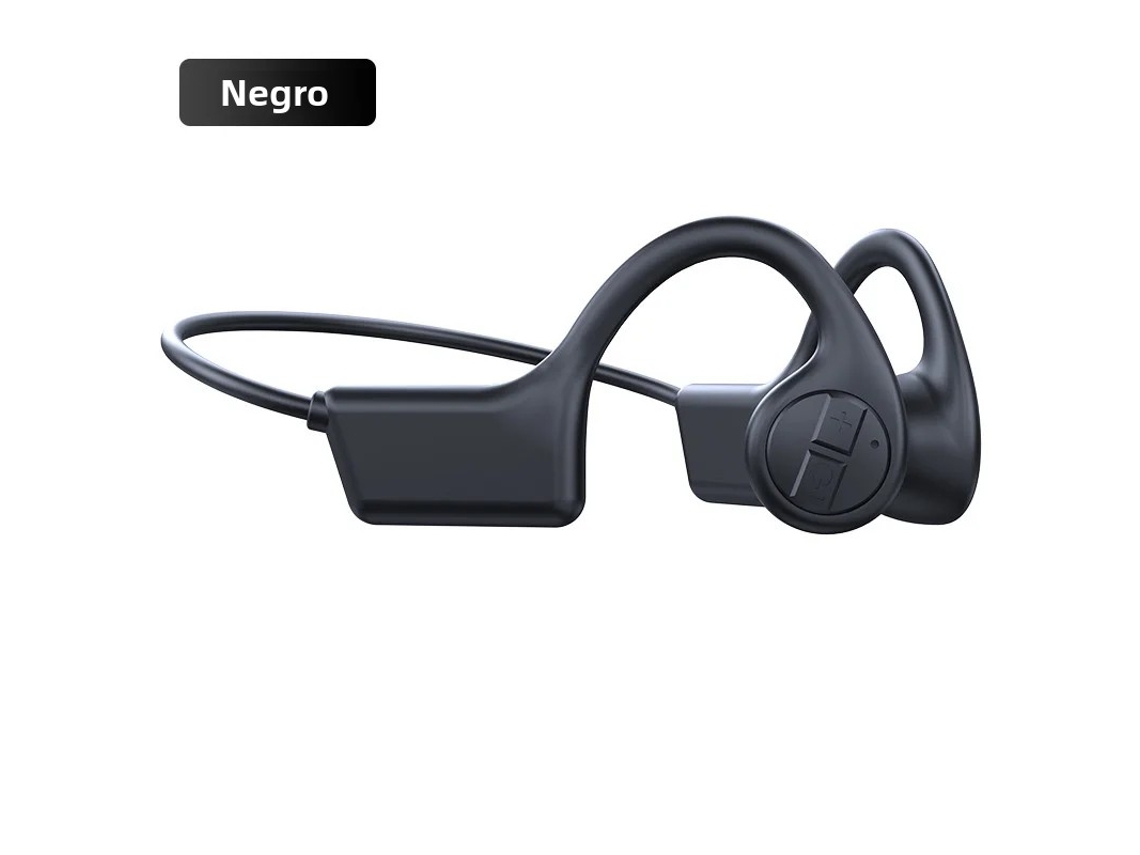Auriculares De Conducción Ósea Bluetooth (negros), Resistentes Al Agua Ipx55, Con Micrófono, Color Negro