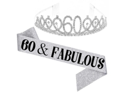 Conjunto De Diadema Con Letras Y Tiara De Diamantes De Imitación Para Fiestas De Cumpleaños Femeninas Jikaix