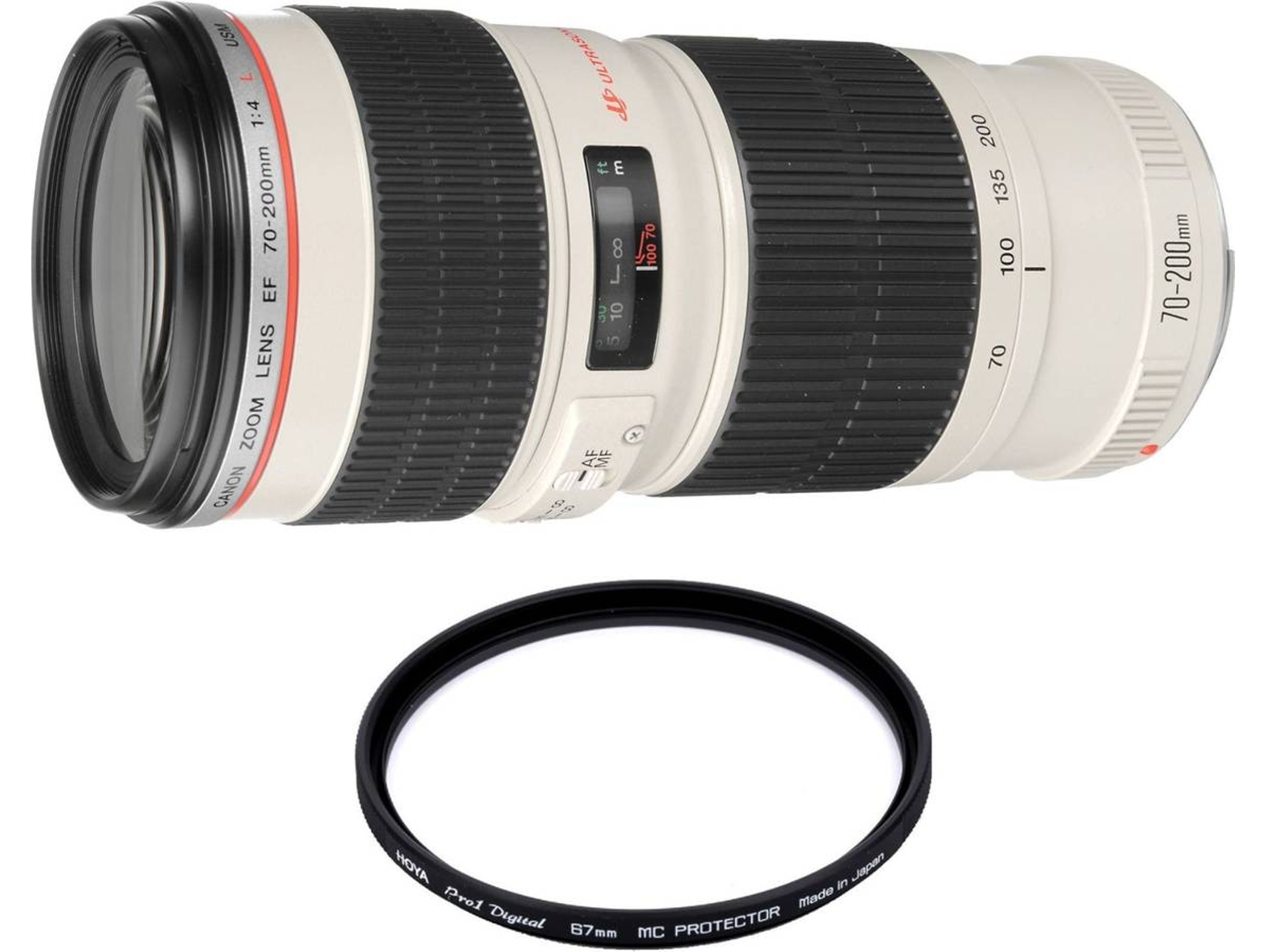 Objetivo CANON EF 70-200mm F4L USM + HOYA 67mm PRO 1D Protetor