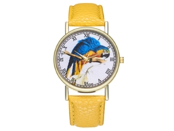 Reloj De Pareja Unisex Con Dial Redondo Correa De Pu Cuarzo Zhoulianfa Amarillo