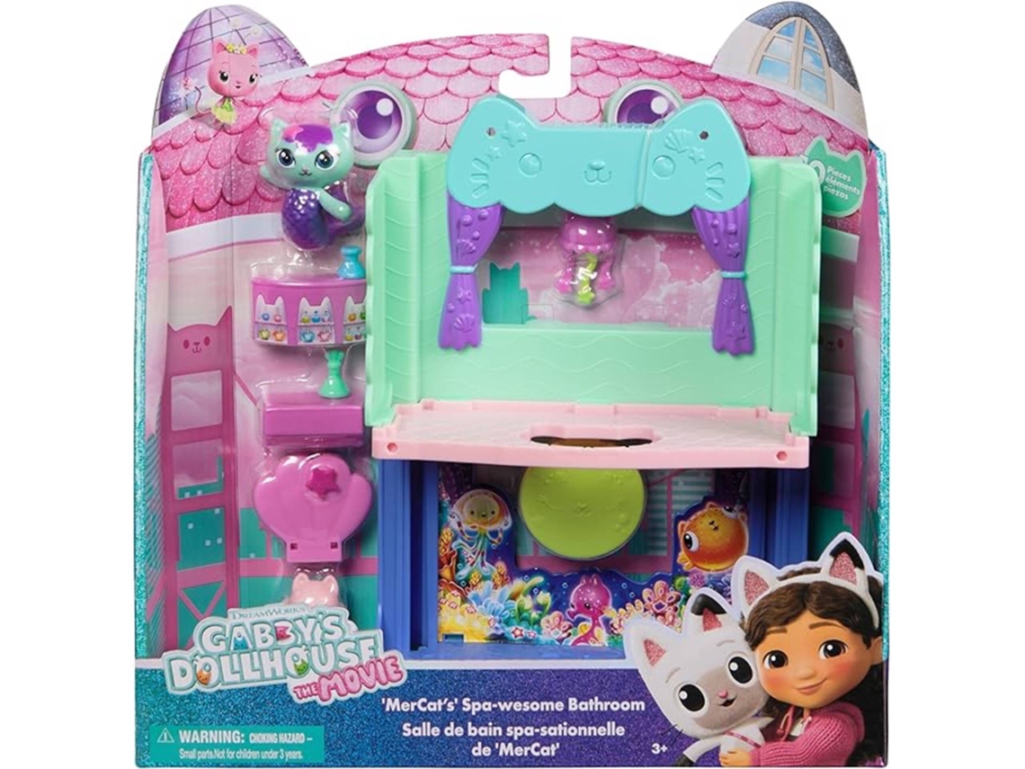 Casa de muñecas de Gabby, juego de baño con portal de películas, 6074306, P25spin Master