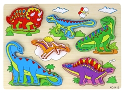 Rompecabezas de madera 3D para niños, juego de lógica, dinosaurios, 11 piezas. B.active