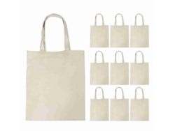 Paquete De 10 Bolsas De Compras De Lona Sencillas, Ligeras Y Reutilizables De Gran Capacidad.