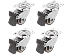 Ruedas Goma Giratorias Universales Freno 4 Piezas Para Muebles