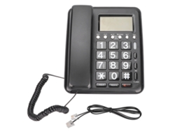 Telefone Fio Kx-t719cid Clássico Com Botões Grandes Display De Identificação De Chamadas Para Casa Escritório Hotel Preto