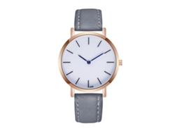 Reloj De Cuarzo Para Hombre Con Correa De Cuero Pu, Dial Escalado Y Puntero Azul, Estilo Fashion (gris)