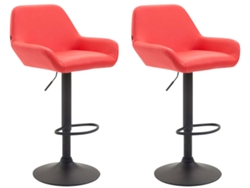Juego de 2 taburetes de bar Braga en piel sintética roja/negra Clp