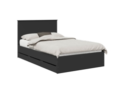 Maison Exclusive - Estructura De Cama Negro 120 X 190 Cm Madera Ingenieril