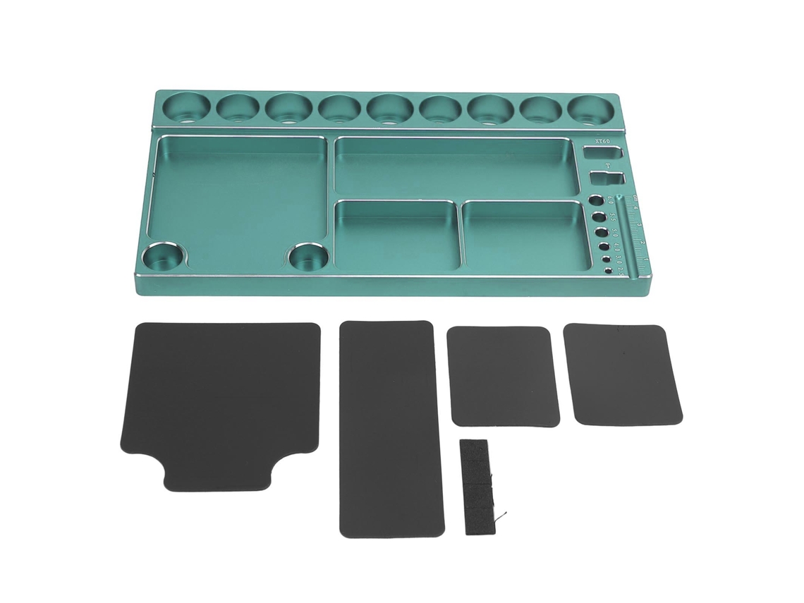 Estante Organizador De Herramientas Para Destornilladores Rc Con Imanes, Aluminio Antideslizante, Para Coches Rc 1/8 1/10 1/12 Verde