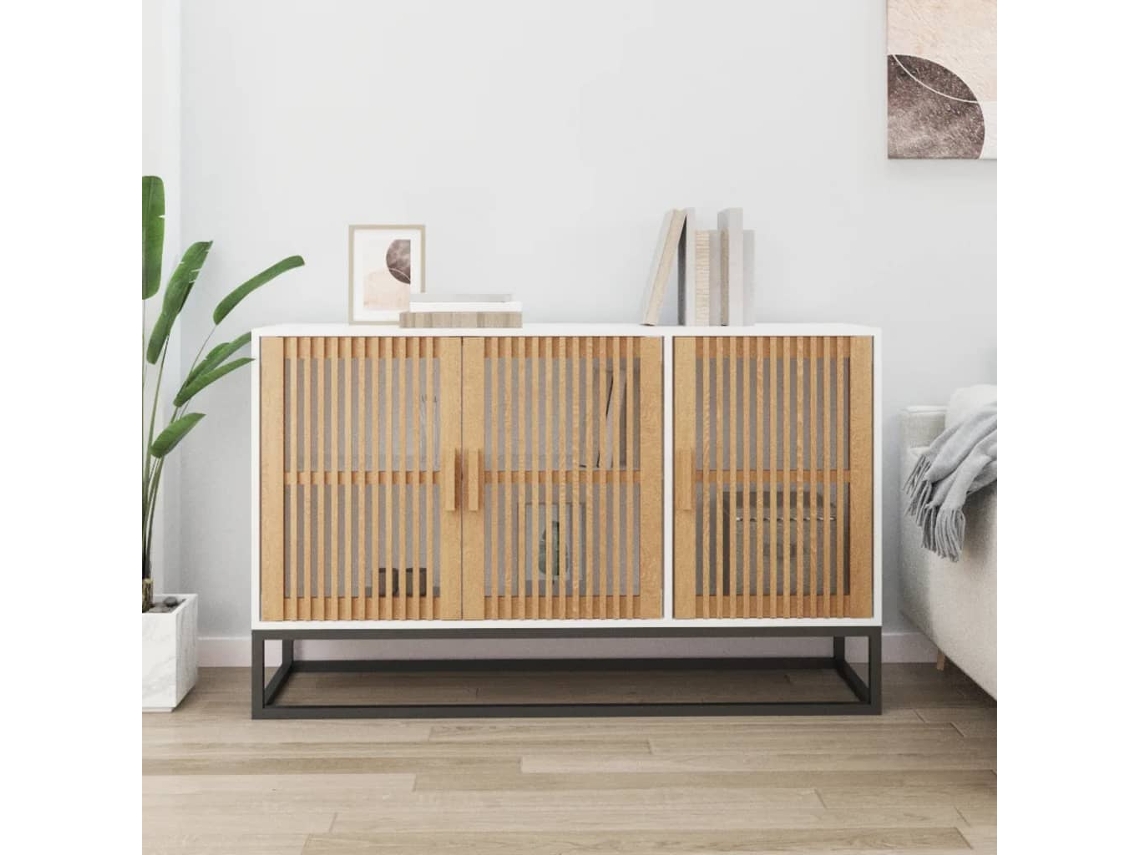 Aparador De Madera Contrachapada Blanco 105x30x65 Cm