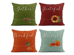 2026-30104-4 Fundas De Almohada De Lino 45x45cm Decoración De Hogar Otoño Para Sofá Cama Couch Coche