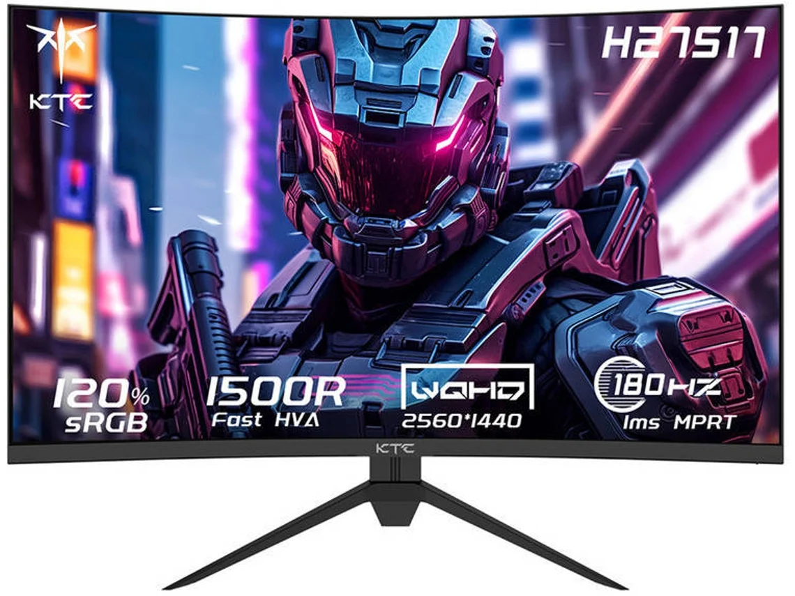 Monitor para juegos KTC H27S17 de 27pulgadas 2560x1440 QHD 170Hz HVA curvado 1500R
